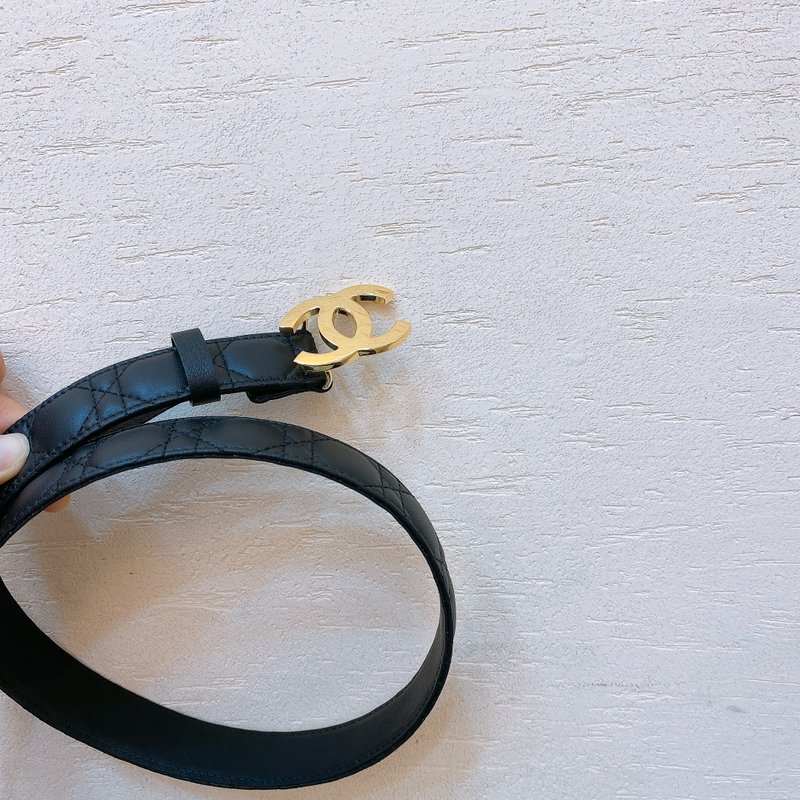 샤넬 3.0cm 양피 퀼팅 로고 버클 벨트 001-220935