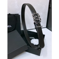 샤넬 24C 블랙 가죽 체인 벨트 001-220940
