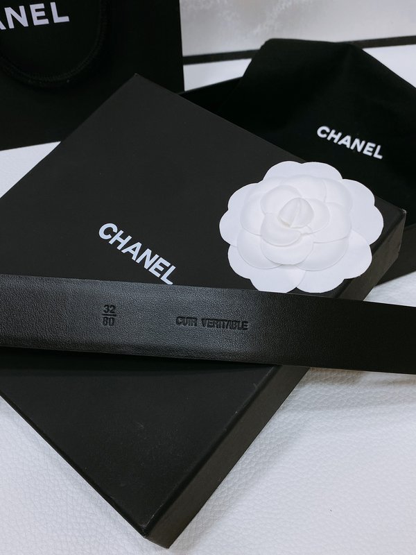 샤넬 24C 블랙 체인 가죽 벨트 001-220941