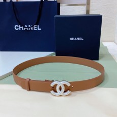 샤넬 23P CC 로고 수입 송아지 가죽 벨트 001-220973