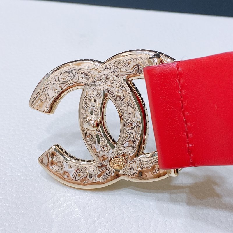 샤넬 CC 로고 버클 송아지 가죽 벨트 3.0cm 001-220974