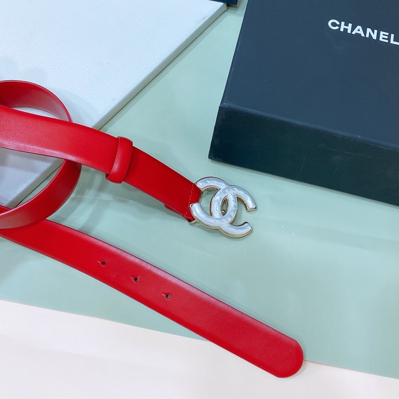 샤넬 CC 로고 버클 송아지 가죽 벨트 3.0cm 001-220974