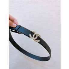 샤넬 진주 라인스톤 CC 로고 양면 가죽 벨트 001-221001