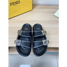 펜디 FF 로고 더블 스트랩 플랫 샌들 001-221082