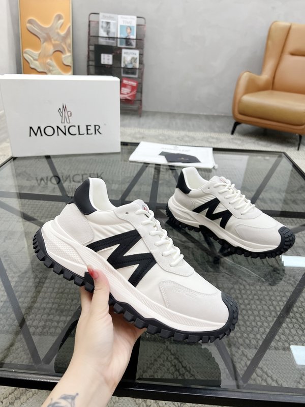 몽클레어 이탈리아 가죽 캔버스 캐주얼 운동화 001-221332