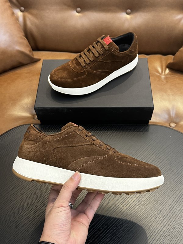 Kiton 남성 송아지 스웨이드 운동화 001-221556