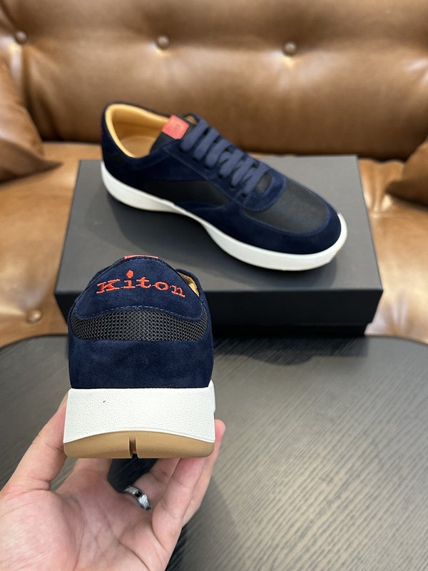 Kiton 남성 스웨이드 럭셔리 운동화 001-221558