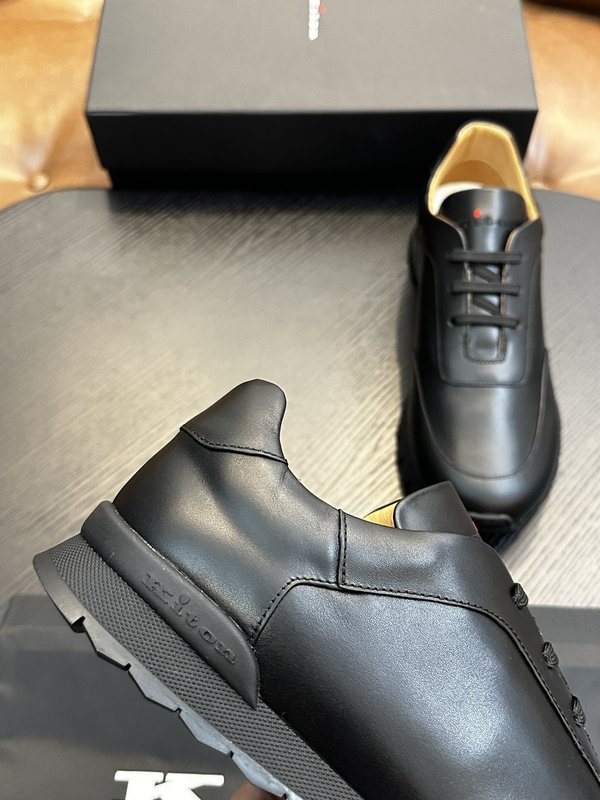 Kiton 남성 송아지 스웨이드 운동화 001-221586