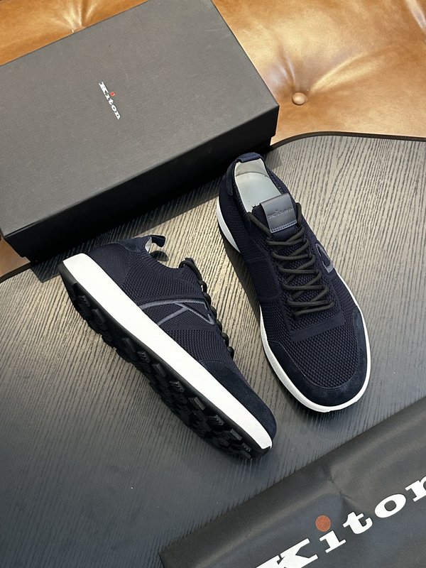Kiton 남성 니트 소재 운동화 001-221603