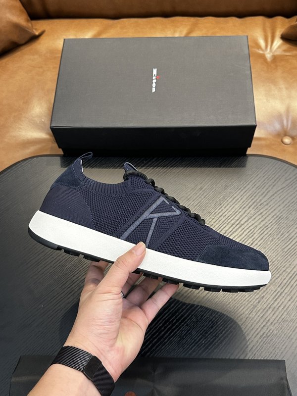 Kiton 남성 니트 소재 운동화 001-221603