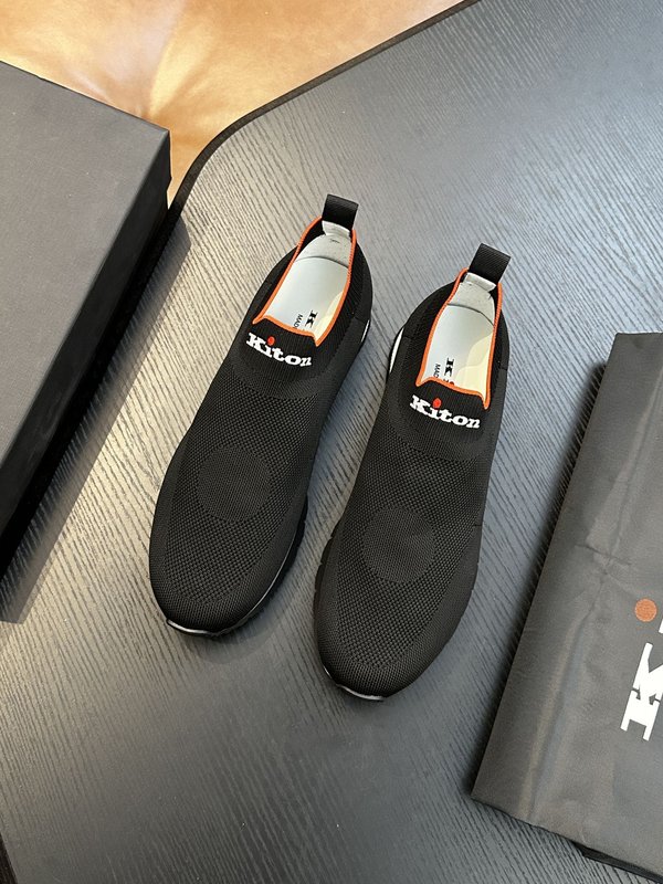 Kiton 남성 니트 소재 운동화 001-221612