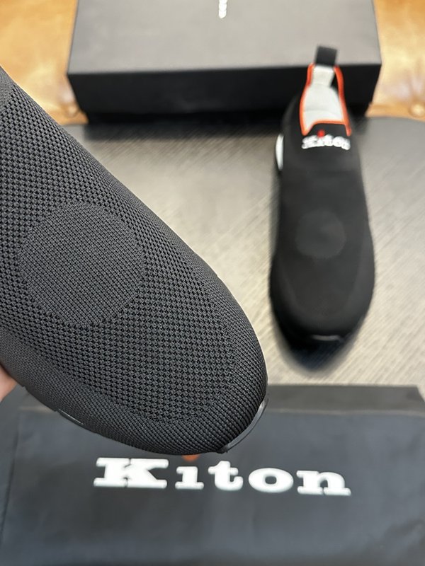 Kiton 남성 니트 소재 운동화 001-221612