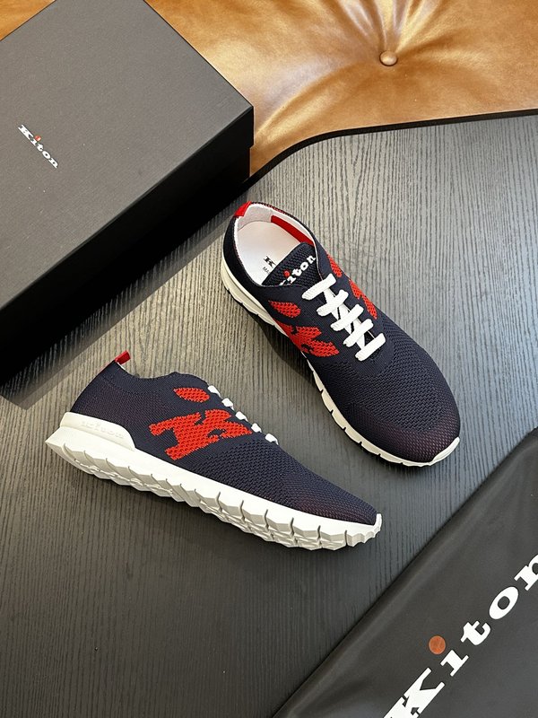 Kiton 남성 니트 소재 운동화 001-221640