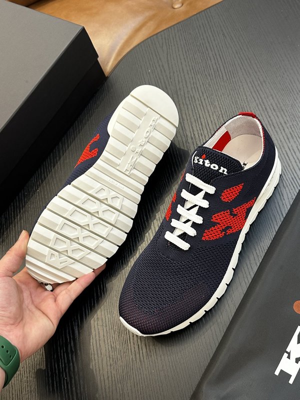 Kiton 남성 니트 소재 운동화 001-221640