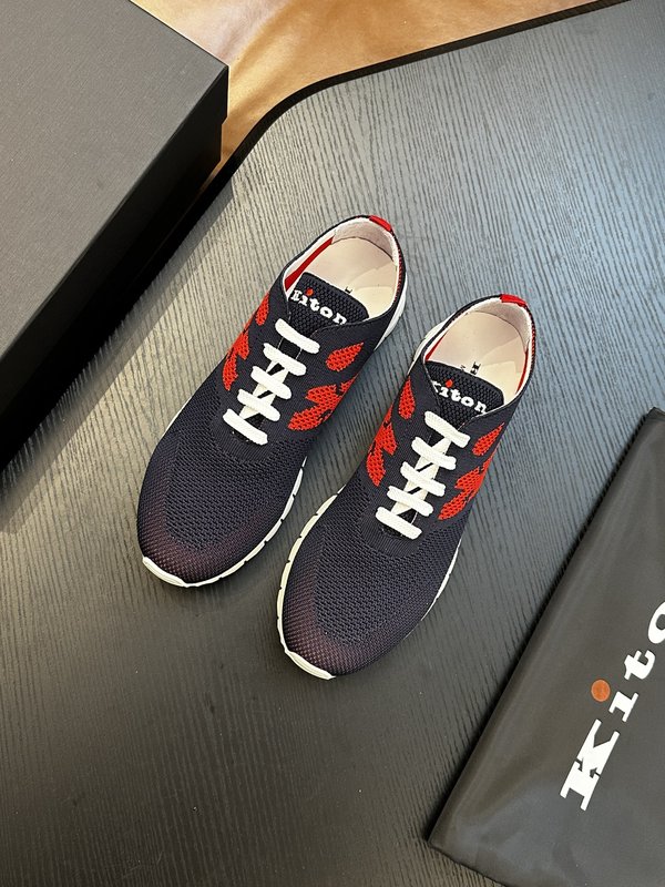 Kiton 남성 니트 소재 운동화 001-221640