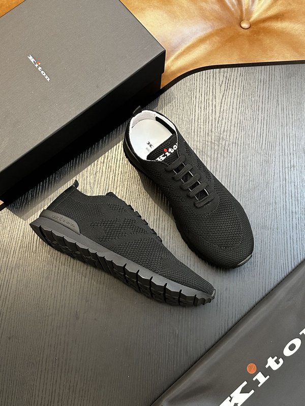 Kiton 남성 니트 소재 운동화 001-221660