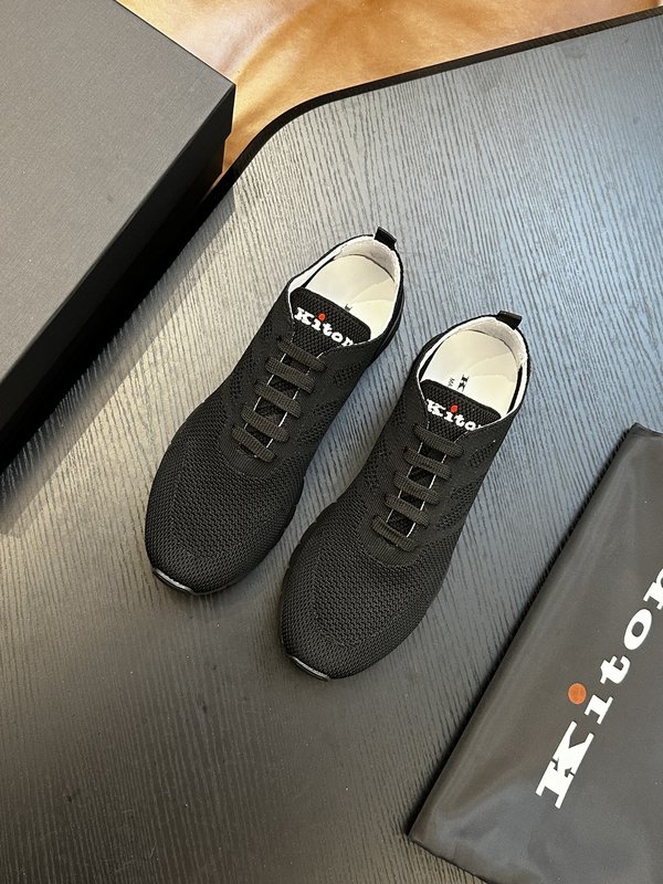 Kiton 남성 니트 소재 운동화 001-221660