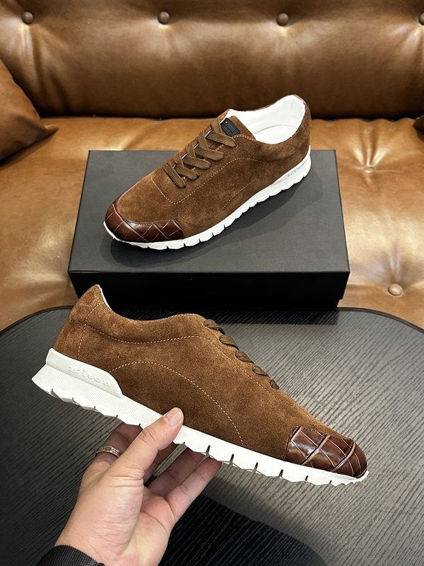 Kiton 남성 송아지 가죽 스니커즈 001-221668