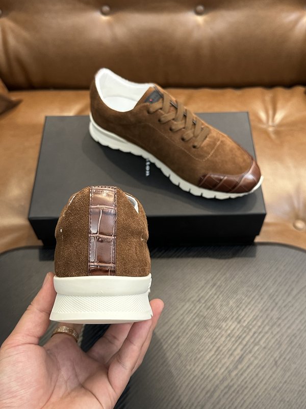 Kiton 남성 송아지 가죽 스니커즈 001-221668