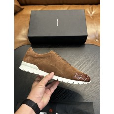 Kiton 남성 송아지 가죽 스니커즈 001-221668