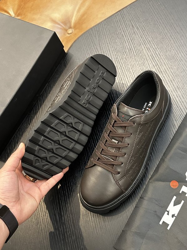 Kiton 남성 송아지 가죽 스니커즈 001-221674