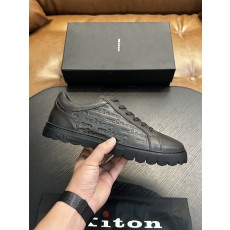 Kiton 남성 송아지 가죽 스니커즈 001-221674
