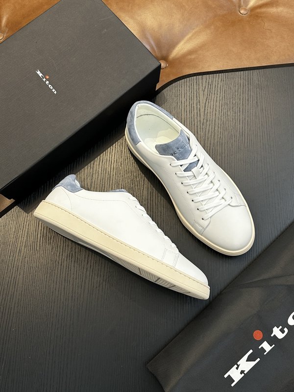 Kiton 남성 송아지 가죽 스니커즈 001-221686