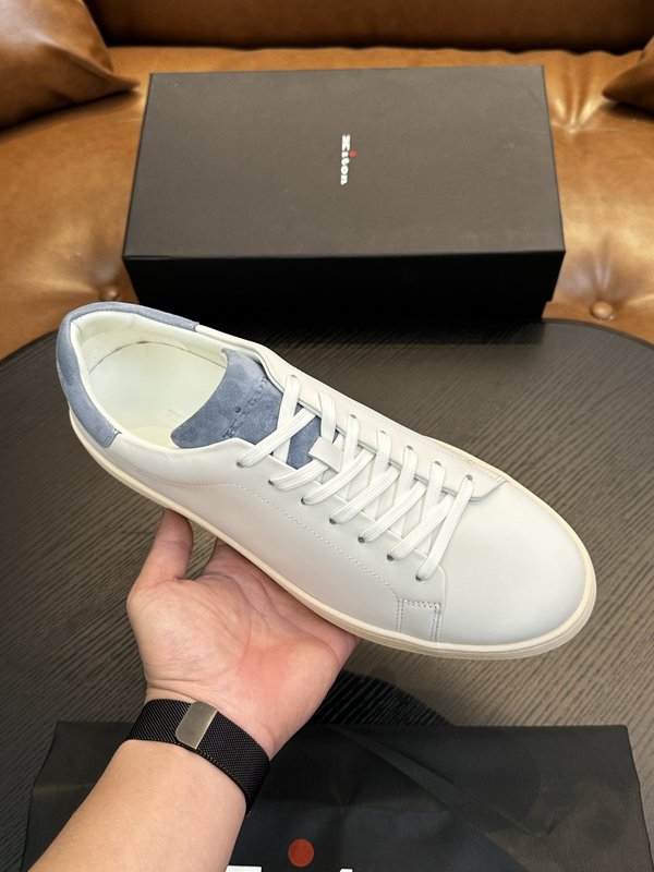 Kiton 남성 송아지 가죽 스니커즈 001-221686