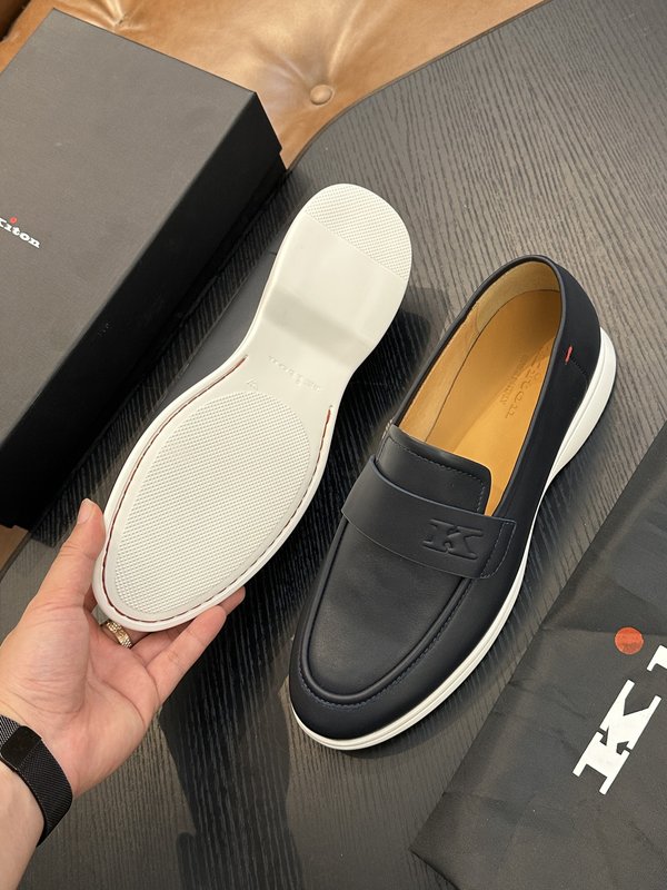 Kiton 남성 송아지 가죽 스니커즈 001-221692