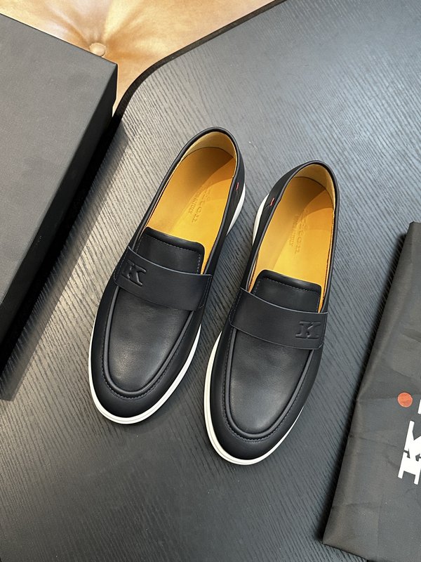 Kiton 남성 송아지 가죽 스니커즈 001-221692
