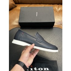 Kiton 남성 송아지 가죽 스니커즈 001-221692