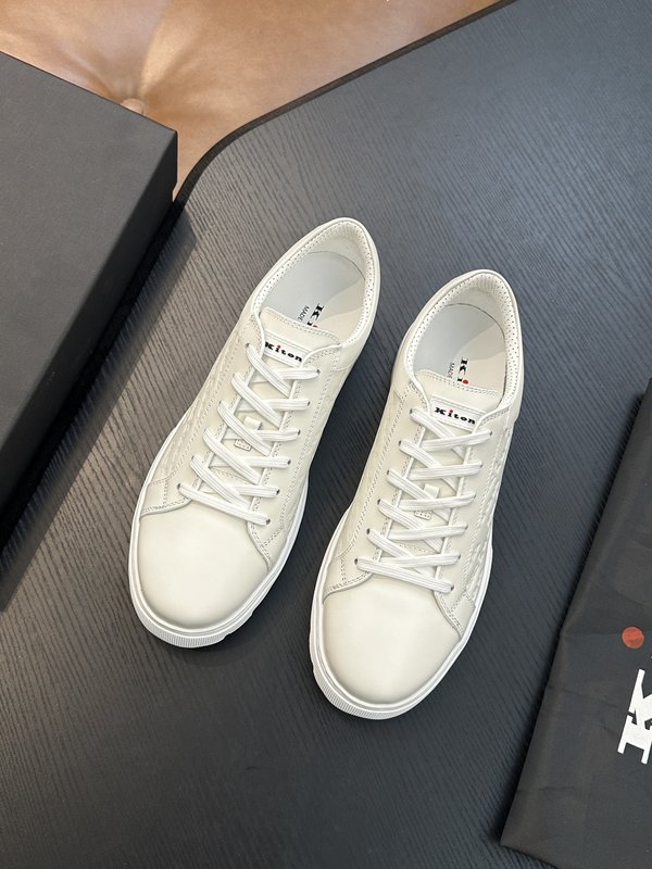 Kiton 남성 송아지 가죽 스니커즈 001-221698
