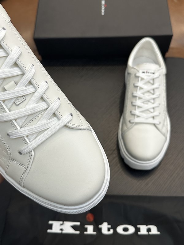 Kiton 남성 송아지 가죽 스니커즈 001-221698