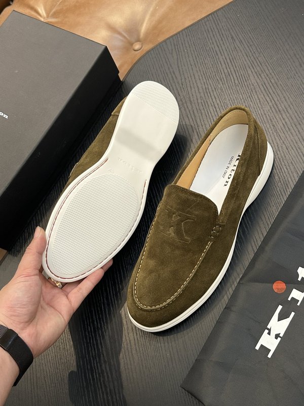 Kiton 남성 송아지 가죽 스니커즈 001-221707