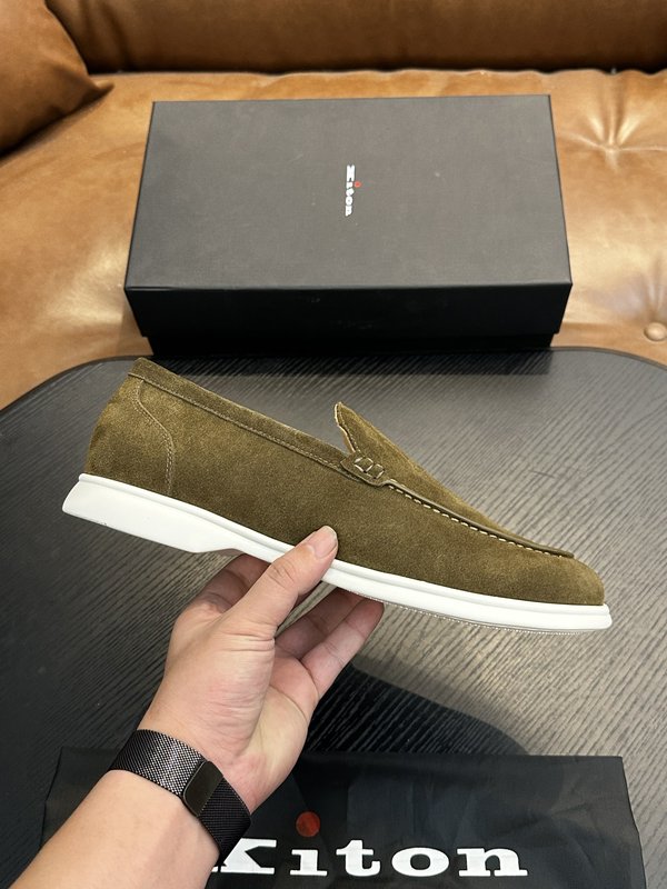 Kiton 남성 송아지 가죽 스니커즈 001-221707