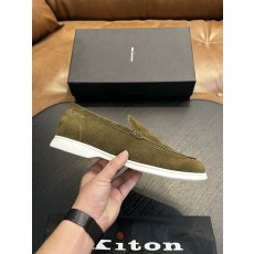Kiton 남성 송아지 가죽 스니커즈 001-221707