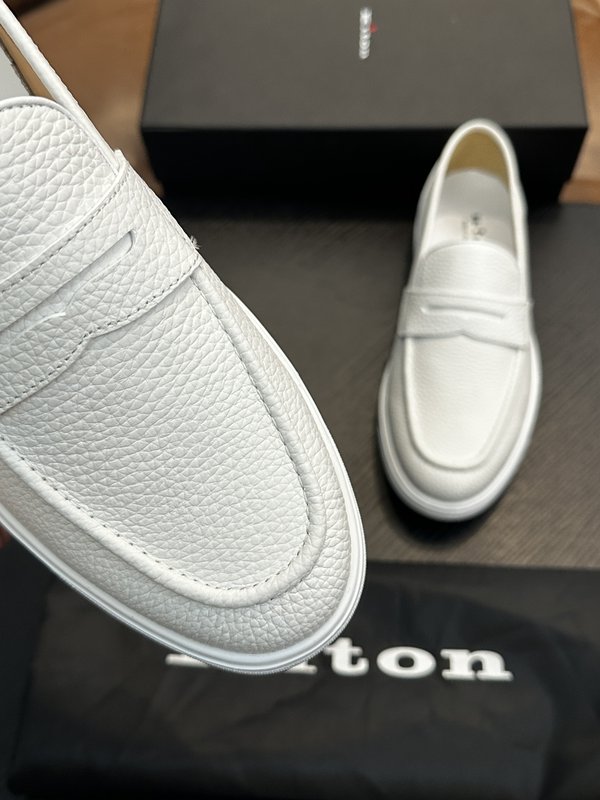 Kiton 남성 송아지 가죽 스니커즈 001-221715