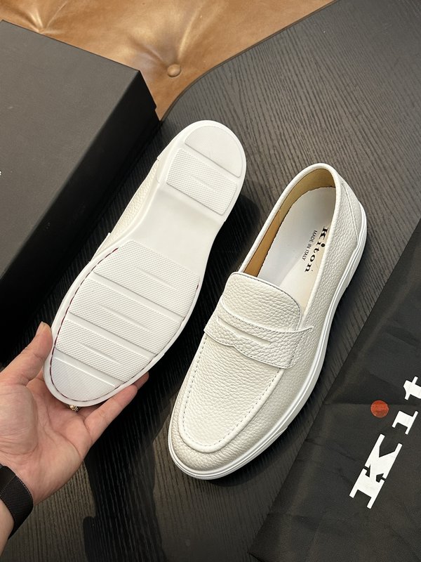 Kiton 남성 송아지 가죽 스니커즈 001-221715