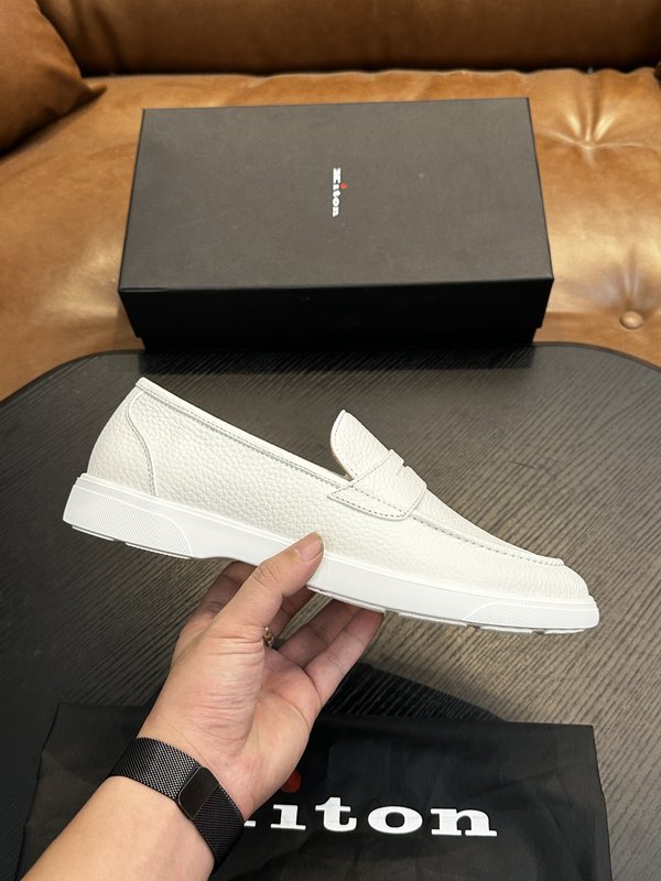 Kiton 남성 송아지 가죽 스니커즈 001-221715