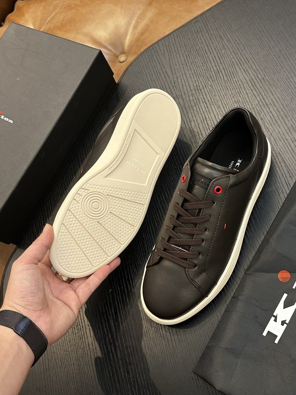 Kiton 남성 송아지 가죽 운동화 001-221719