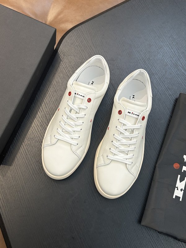 Kiton 남성 송아지 가죽 스니커즈 001-221720