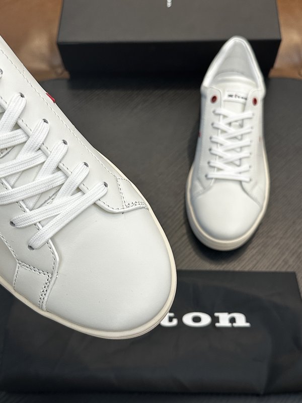 Kiton 남성 송아지 가죽 스니커즈 001-221720