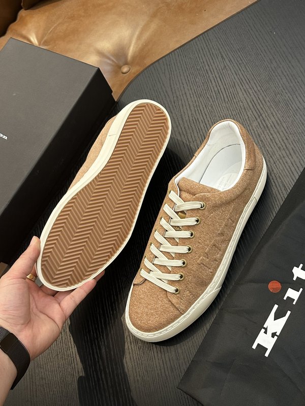 Kiton 남성 송아지 가죽 스니커즈 001-221726