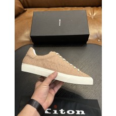 Kiton 남성 송아지 가죽 스니커즈 001-221726