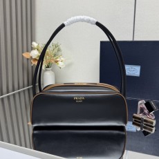 프라다 볼링백 컬러 블로킹 에지 소가죽 핸드백 001-222090