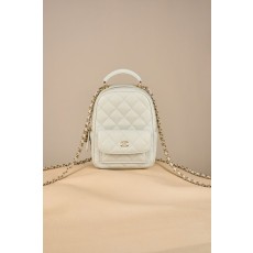 샤넬 24P 미니 백팩 화이트 그레이 001-222486