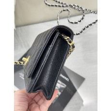 샤넬 클래식 블랙 퀼팅 체인 지갑 001-222499
