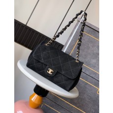 샤넬 블랙워리어 트위스트 체인 스웨이드 숄더백 001-222558