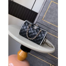 샤넬 블랙 화이트 보스턴 볼링백 001-222594