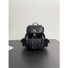 샤넬 블랙 퀼팅 메쉬 백팩 001-222615